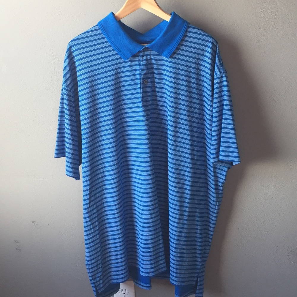 Men’s Blue Striped Polo Shirt 3XL